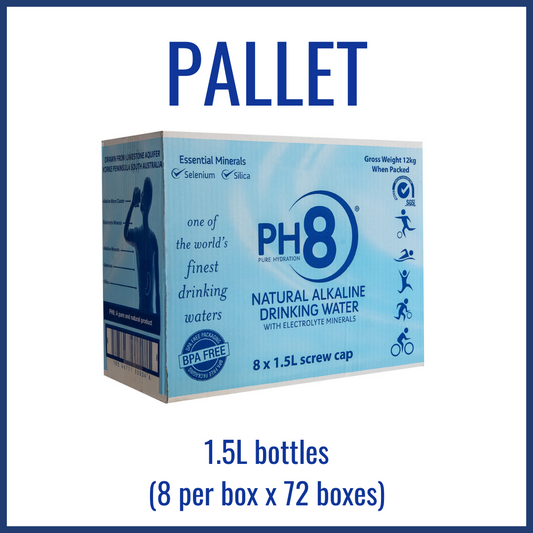 PH8 Natural Alkaline Water (pallet of 1.5L bottles)