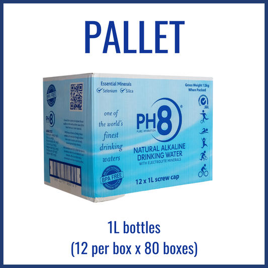 PH8 Natural Alkaline Water (pallet of 1L bottles)