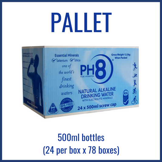 PH8 Natural Alkaline Water (pallet of 500mL bottles)